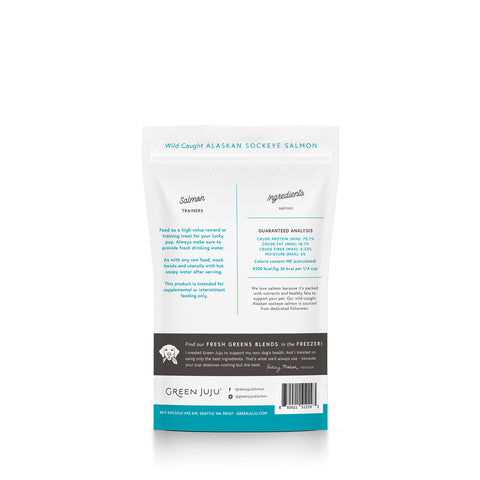Green Juju Salmon Trainers Freeze-Dried Single-Ingredient Treats for Dogs and Cats