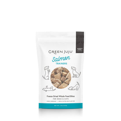 Green Juju Salmon Trainers Freeze-Dried Single-Ingredient Treats for Dogs and Cats