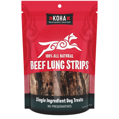 Koha Dog Grain Free Beef Lung Strip Treats