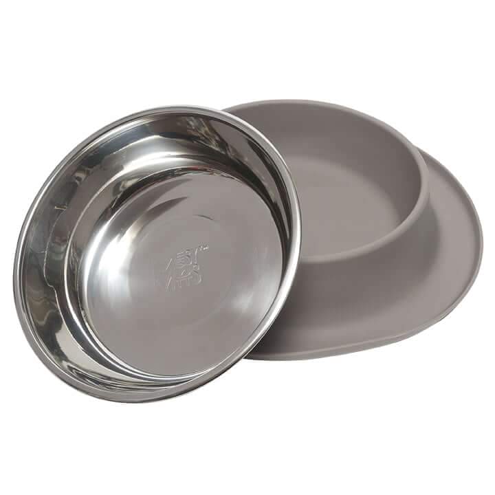 Messy Mutts Single Silicone Feeder with Stainless Bowl, Medium