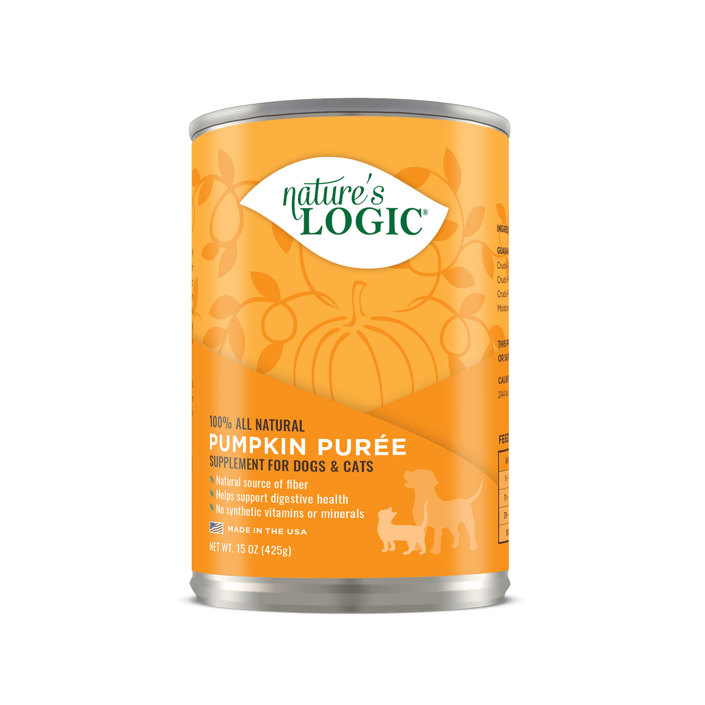 Nature's Logic Pumpkin Puree Food Supplement for Dogs and Cats