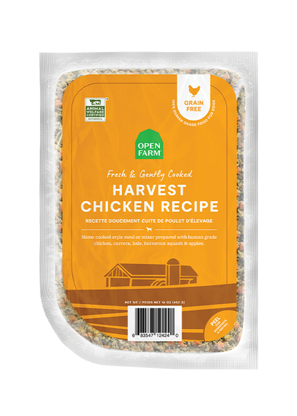 Open Farm Dog Gently Cooked Harvest Chicken Frozen Food