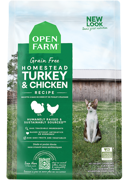 Open Farm Cat Grain Free Homestead Turkey and Chicken Dry Food