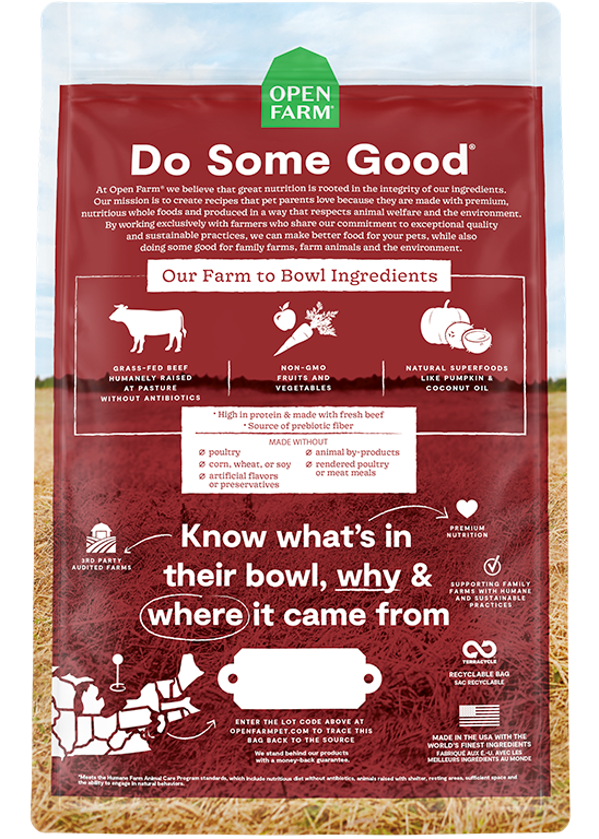 Open Farm Grain Free Grassfed Beef Dry Dog Food