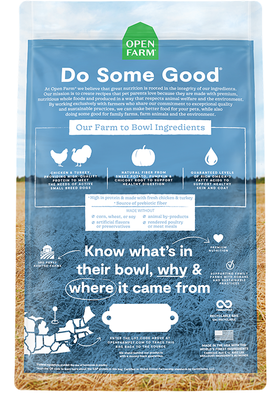 Open Farm Grain Free Small Breed Chicken and Turkey Dry Dog Food