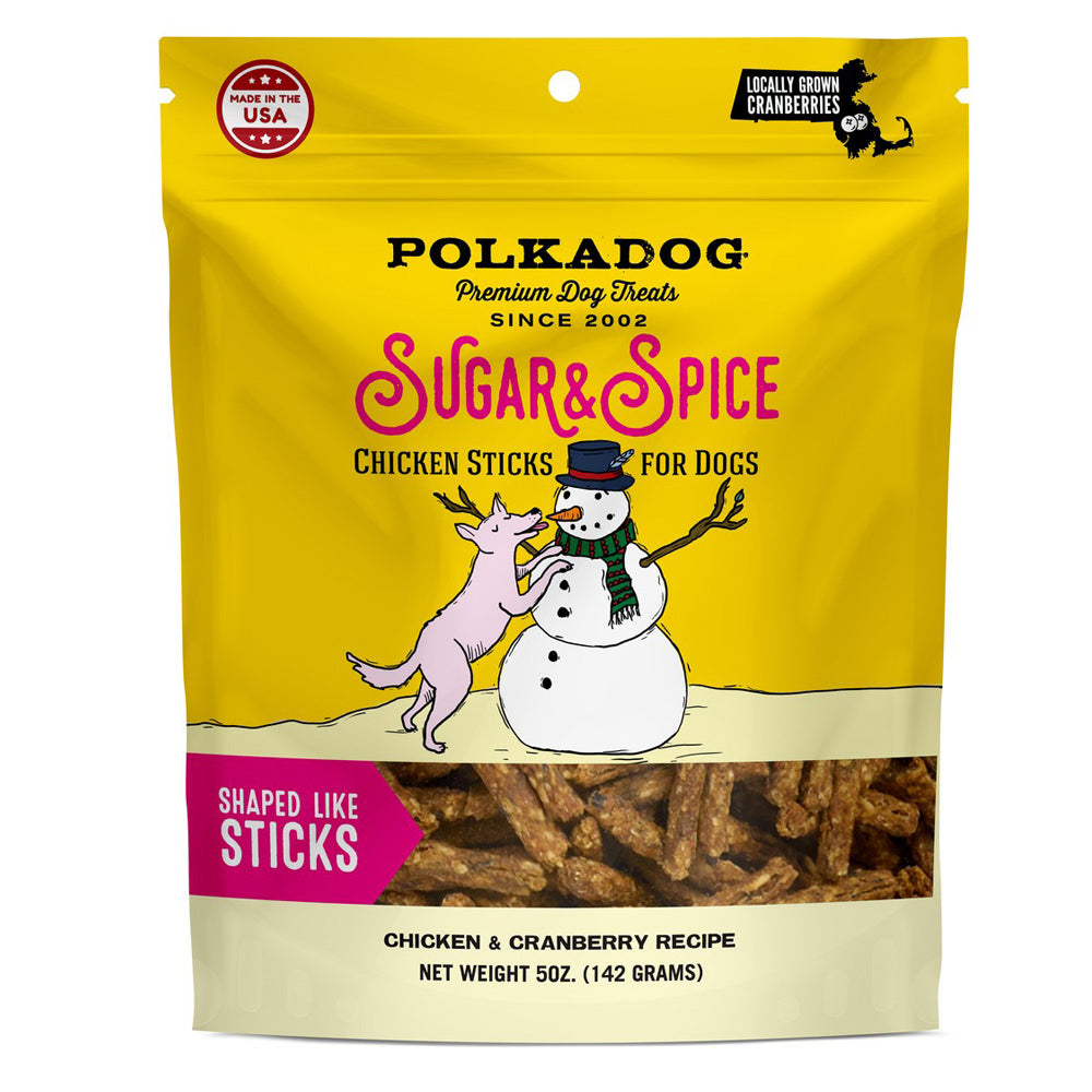 Polkadog Sugar and Spice Chicken & Cranberry Dog Treat, 5 oz Pouch