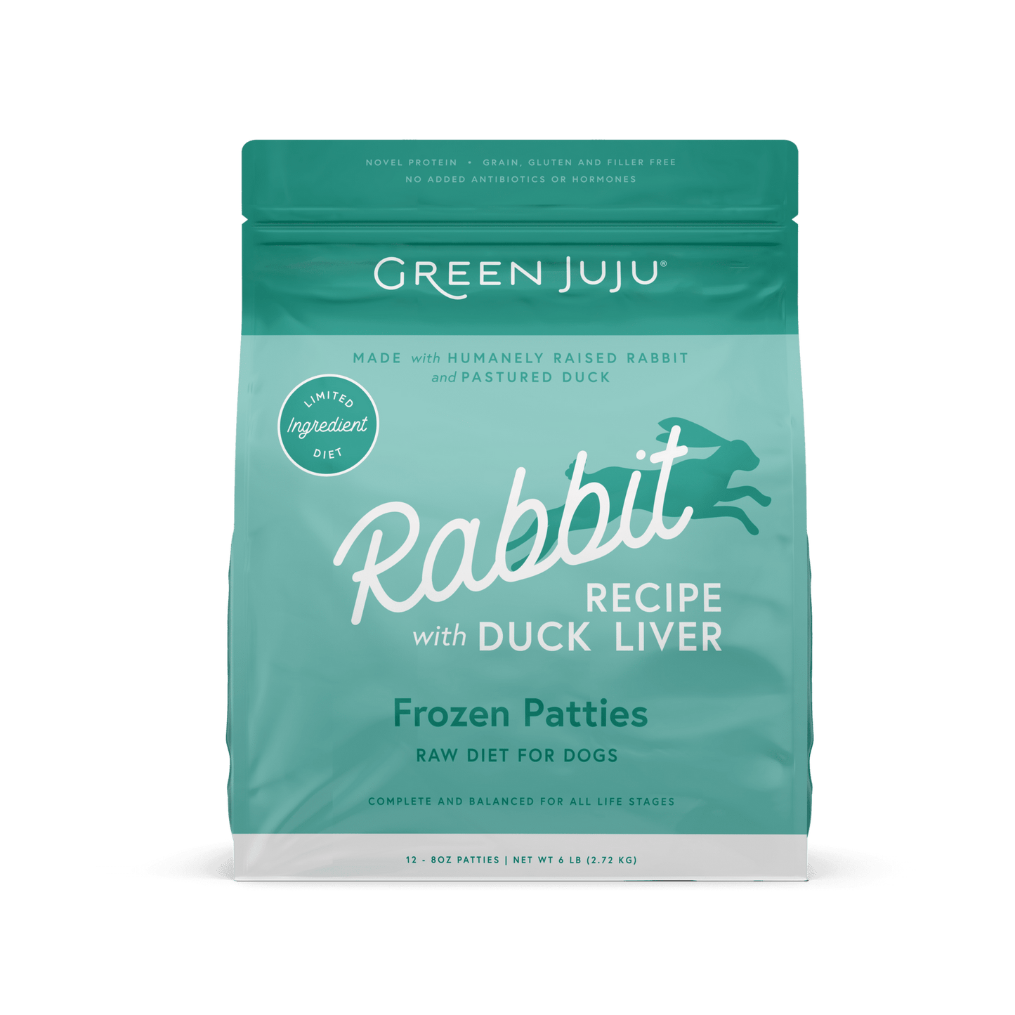 Green Juju Dog Frozen Rabbit Patties and Sliders