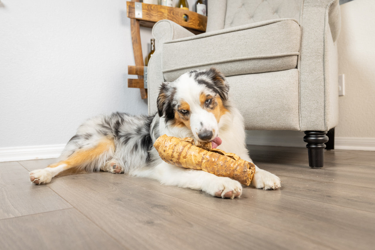 Barking Buddha Peanut Butter Beef Cheek Roll Dog Treat, Large