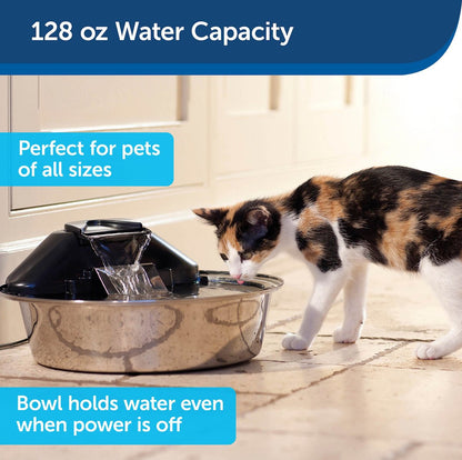 PetSafe Drinkwell Zen Stainless Steel Dog and Cat Water Fountain, 128-oz