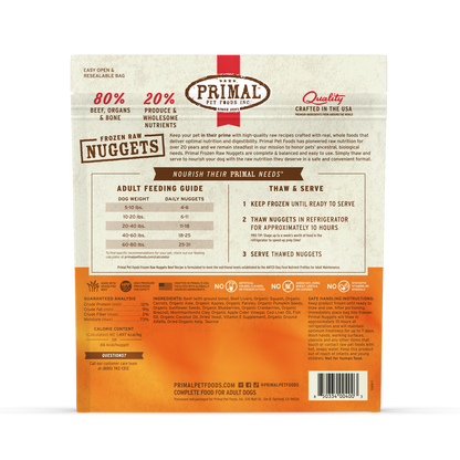Primal Beef Formula Nuggets Frozen Dog Food