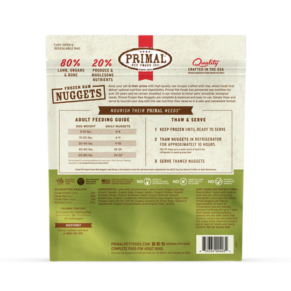 Primal Lamb Formula Nuggets Frozen Dog Food
