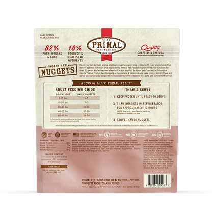 Primal Pork Formula Nuggets Frozen Dog Food