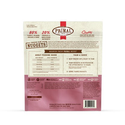 Primal Turkey & Salmon Formula Nuggets Frozen Dog Food