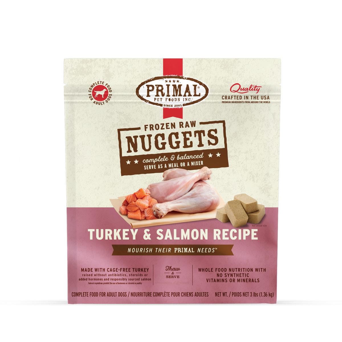 Primal Turkey & Salmon Formula Nuggets Frozen Dog Food