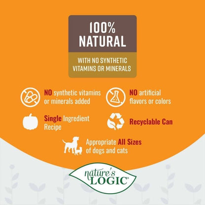 Nature's Logic Pumpkin Puree Food Supplement for Dogs and Cats