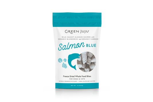 Green Juju Salmon Blue Freeze Dried Bites for Dogs and Cats