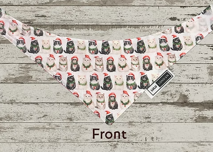 Lulu London Kitty Christmas Custom Reversible Cat Bandana