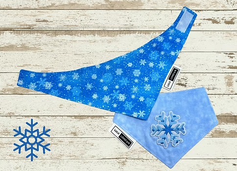 Lulu London Winter Flurries Reversible Dog Bandana