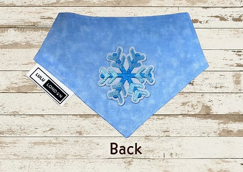 Lulu London Winter Flurries Reversible Dog Bandana