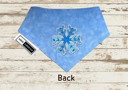 Lulu London Winter Flurries Reversible Dog Bandana