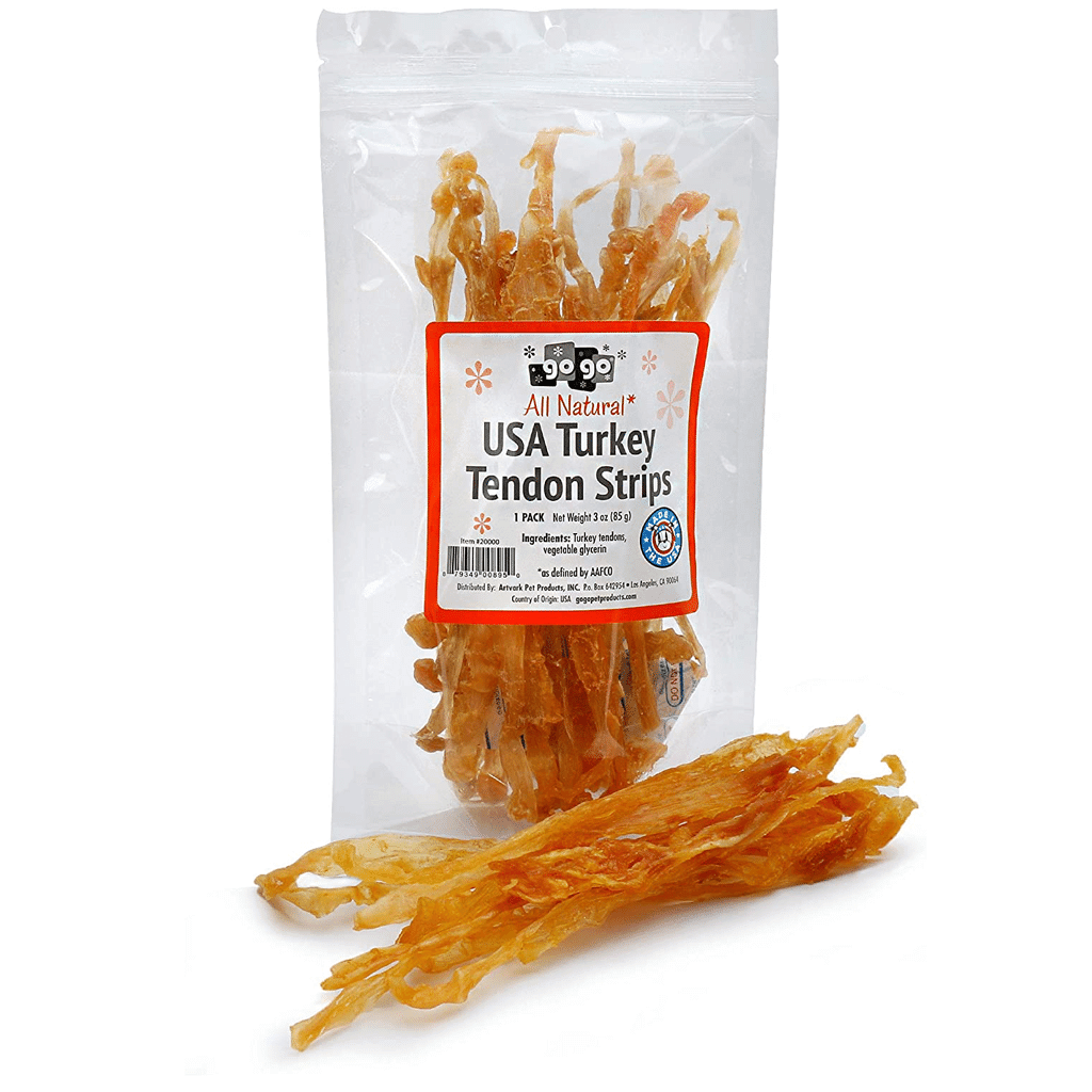 GoGo Turkey Tendon Strips Premium Dog Treats