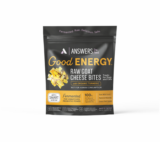 Answers Good Energy Organic Turmeric Raw Goat Cheese Bites