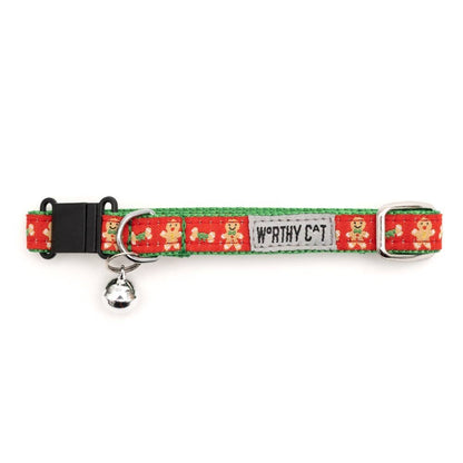 Worthy Cat - Gingerbread Bones Cat Collar