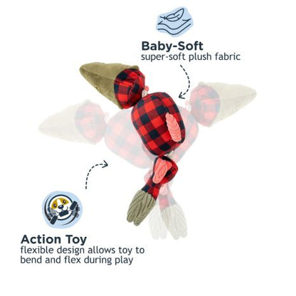 Tall Tails Holiday Jointed Shake Play Salmon Dog Toy
