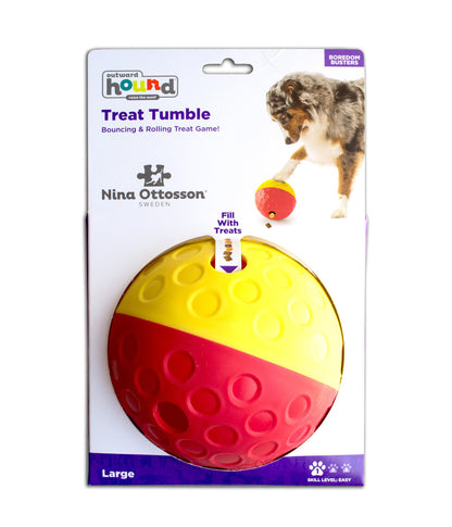 Nina Ottosson by Outward Hound Dog Treat Tumble Interactive Puzzle, Red, Large