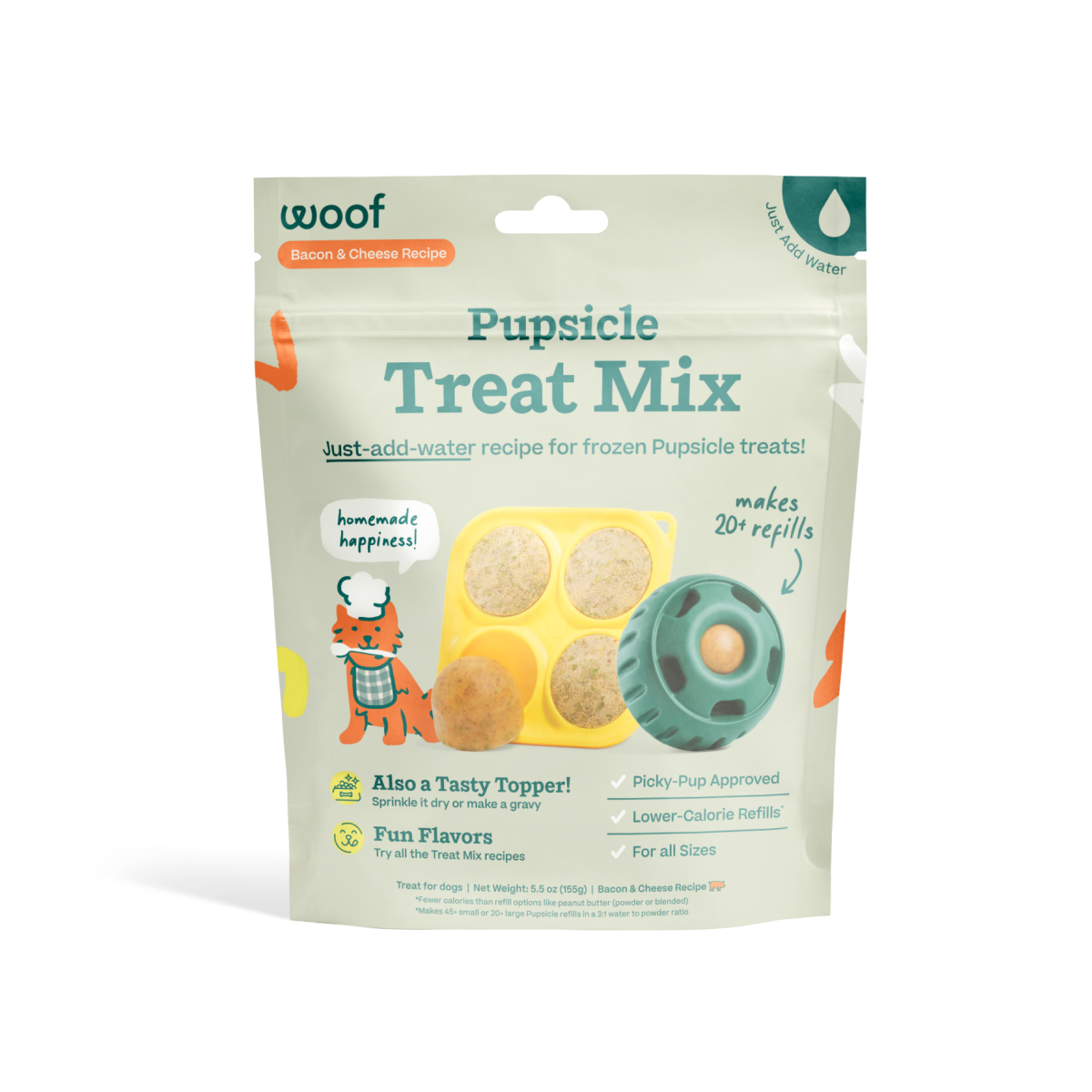 Woof Pupsicle Treat Mix, Bacon & Cheese