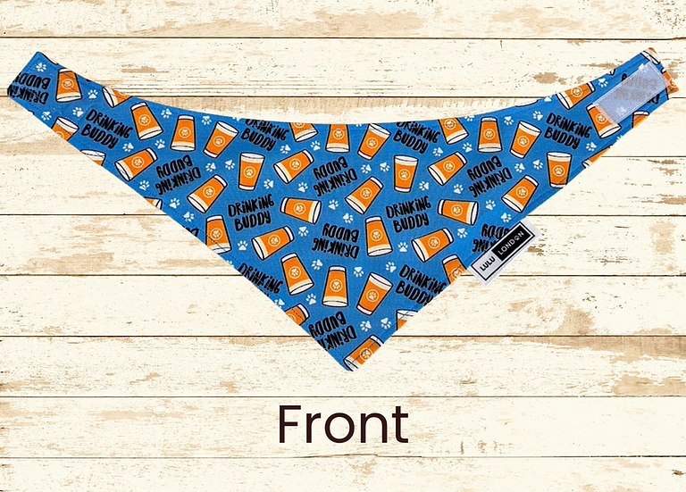 Lulu London Drinking Buddy Custom Reversible Dog Bandana