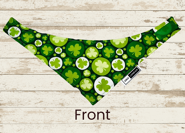LuLu London Reversible "Clover Coins" Dog Bandana