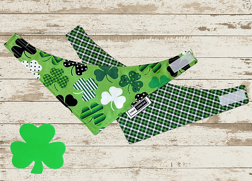 LuLu London Reversible "Lucky Shamrocks" Dog Bandana