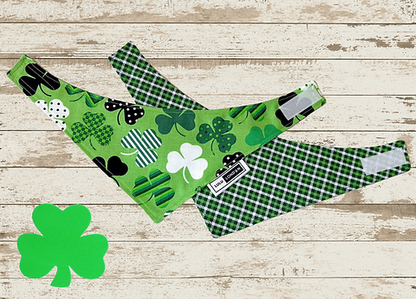 LuLu London Reversible "Lucky Shamrocks" Dog Bandana