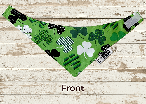LuLu London Reversible "Lucky Shamrocks" Dog Bandana
