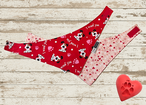 LuLu London I Woof You Valentine's Dog Bandana