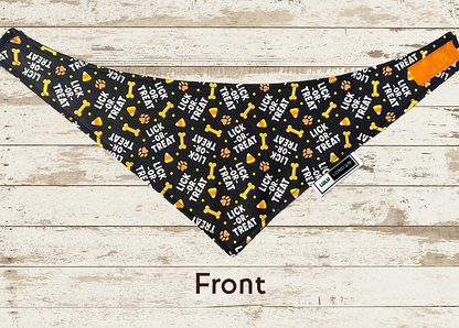 Lulu London Lick or Treat Custom Reversible Dog Bandana
