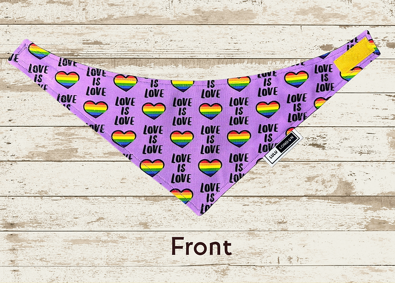 Lulu London Love is Love Custom Reversible Dog Bandana