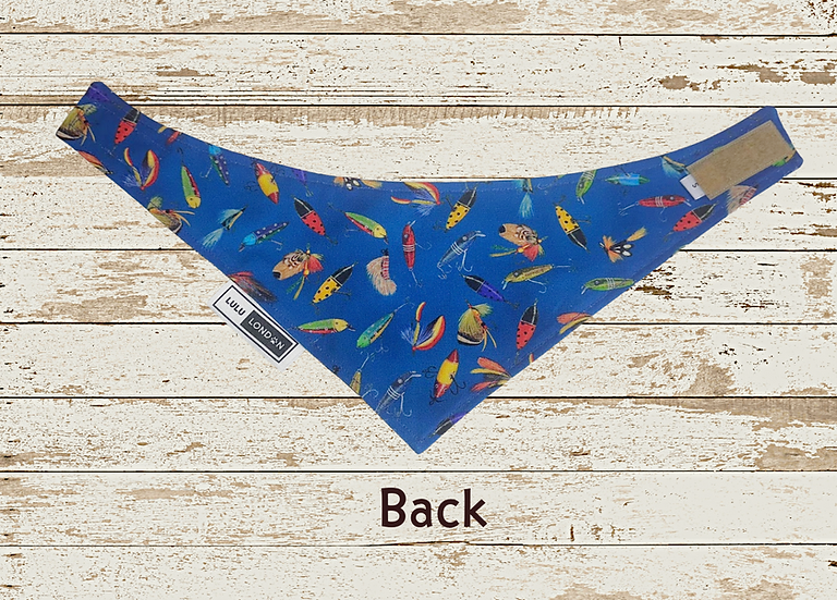 Lulu London Fishing Friendsy Custom Reversible Dog Bandana