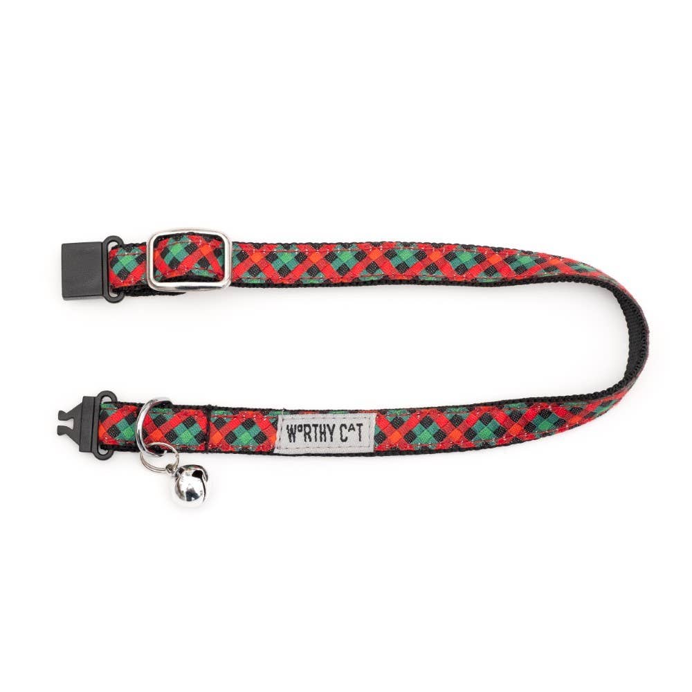Worthy Cat - Holiday Check Cat Collar