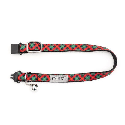 Worthy Cat - Holiday Check Cat Collar