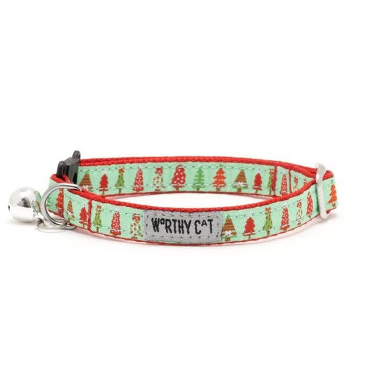 Worthy Cat - Holiday Trees Cat Collar