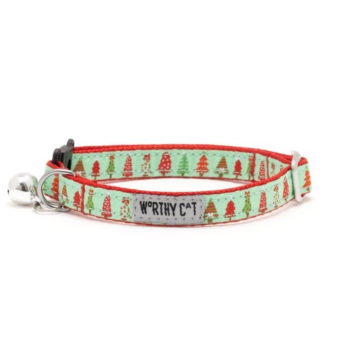 Worthy Cat - Holiday Trees Cat Collar