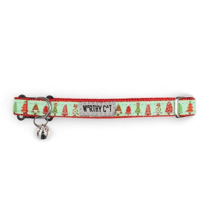 Worthy Cat - Holiday Trees Cat Collar