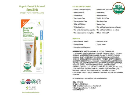 Pure and Natural Pet Tooth Gel and Bamboo Toothbrush for Small Dogs