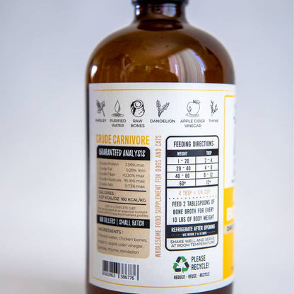 Crude Carnivore Chicken Bone Broth for Dogs and Cats