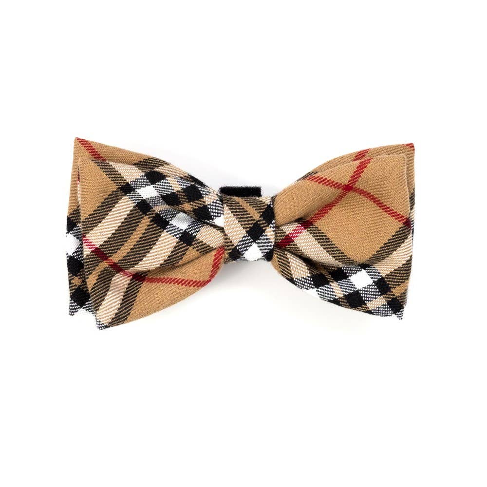 Worthy Dog - Tan Plaid Bow Tie
