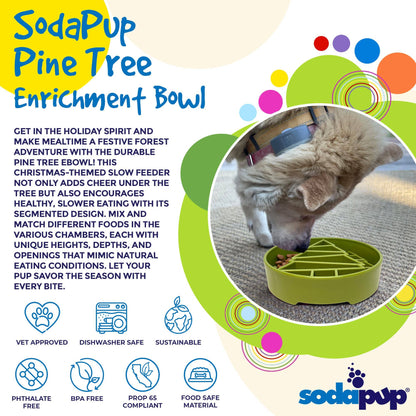 SodaPup Slow Feeder Bowl, Pine Tree