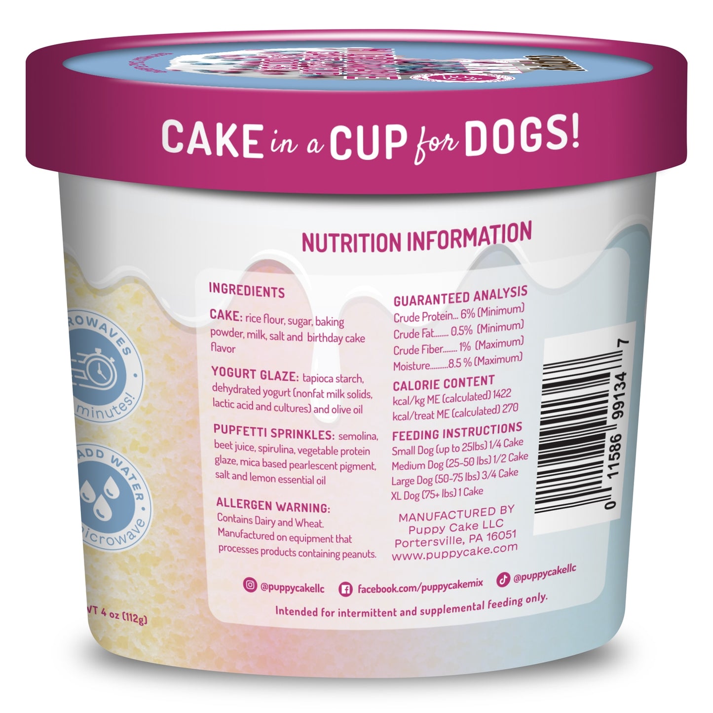 Cuppy Cake Dog Cake in a Cup