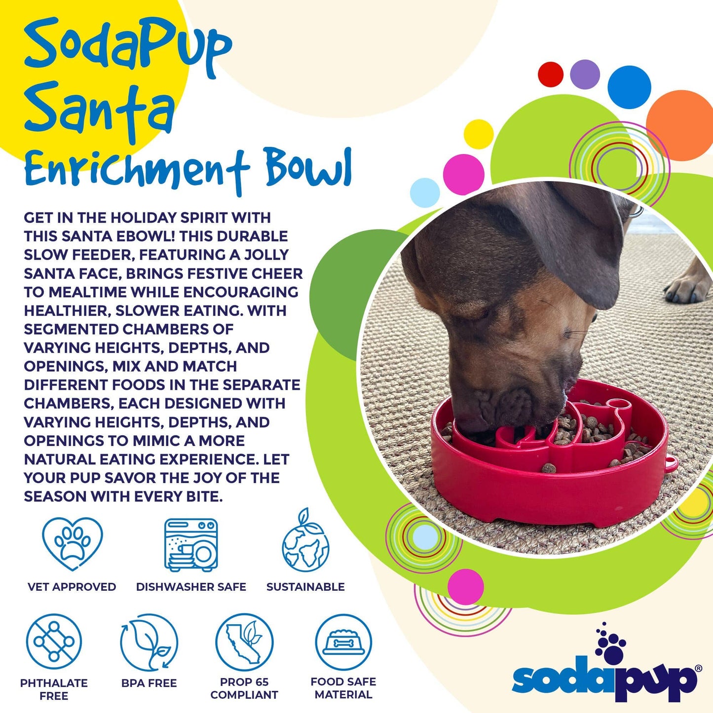 SodaPup Deep Slow Feeder eBowl, Santa